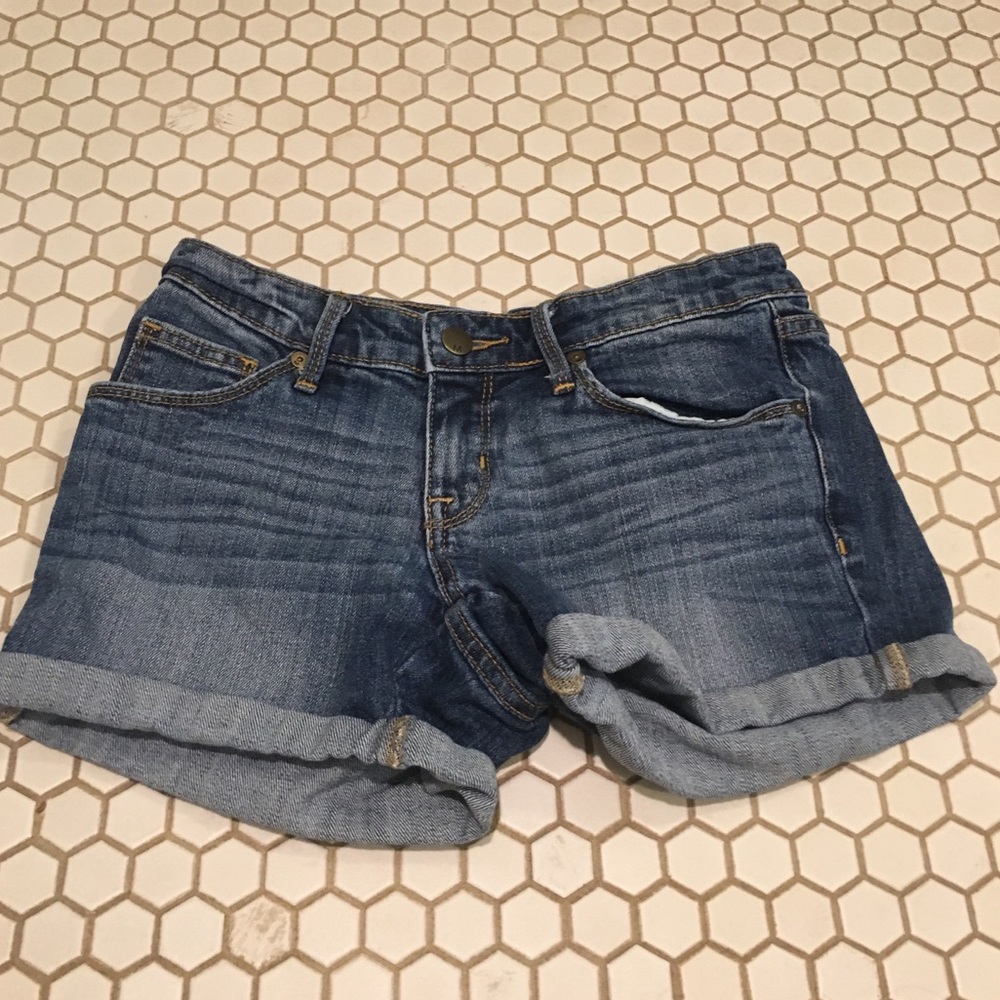 Mid Rise Denim Shorts